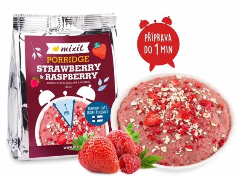Ovesná kaše Mixit - jahoda a malina, 60 g