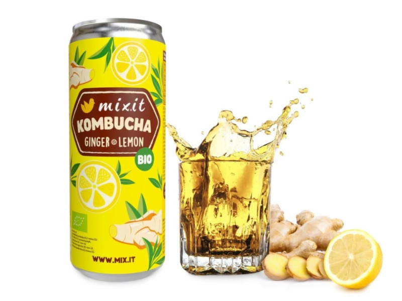 MIXIT Kombucha zázvor a citron BIO 330 ml