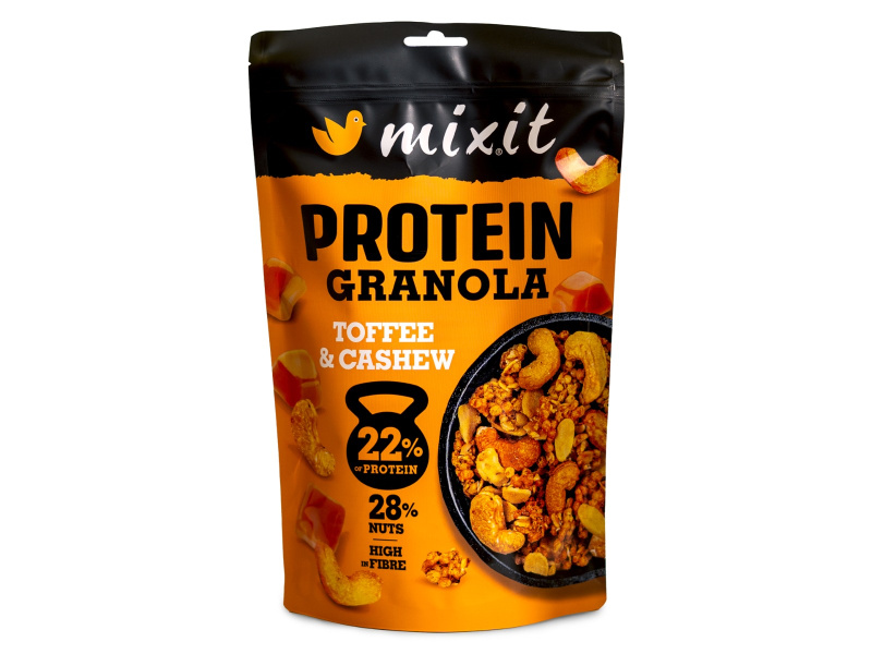 Mixit Proteinová granola z pece - Toffee & kešu, 350 g