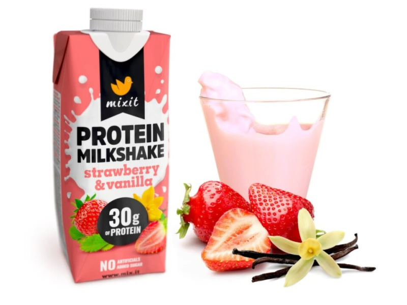 MIXIT Proteinový milkshake jahoda & vanilka 330 ml