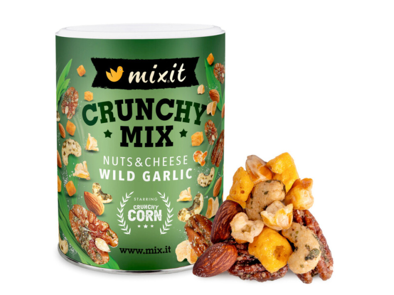 Mixit Crunchy mix - Sýr, crunchy corn a oříšky s medvědím česnekem, 300 g