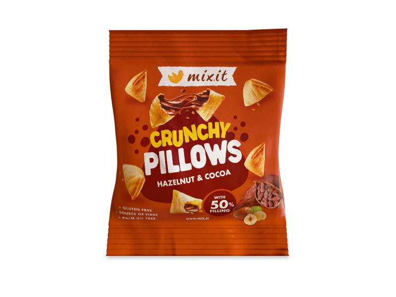MIXIT Křupavé polštářky lískový oříšek a kakao 30 g