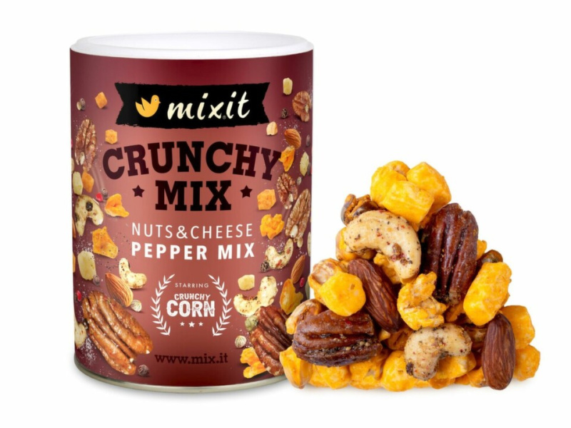 MIXIT Crunchy mix sýr, crunchy corn a oříšky s barevným pepřem 300 g