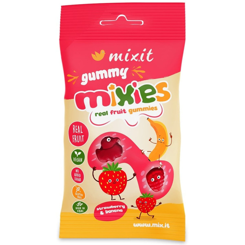 Mixit Ovocné Mixies želé bonbony jahoda a banán