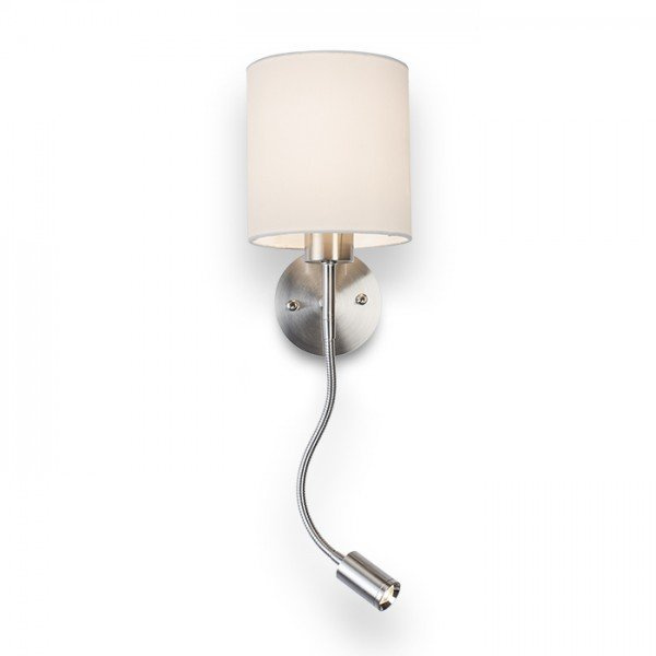VERSA nástěnná se stínidlem bílá matný nikl 230V E27+ LED 60+3W - RED - DESIGN RENDL