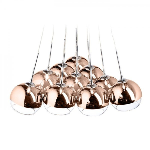 ASTRAL závěsná měděné sklo/čiré sklo 230V/12V G4 10x20W - RED - DESIGN RENDL