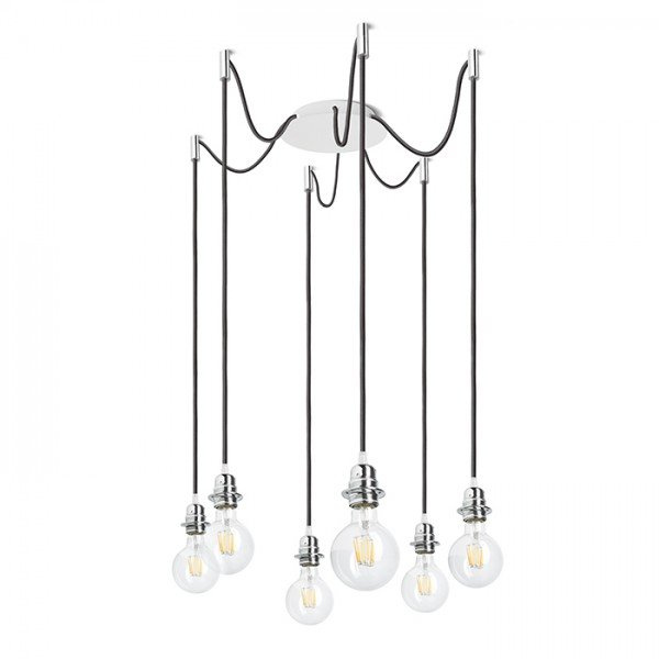KOMBIX 6 závěsná sada BZ+ČK+CHO  230V E27 6x28W - RED - DESIGN RENDL