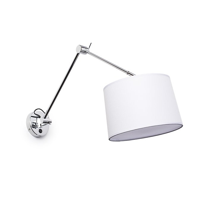 // BROADWAY nástěnná s ramenem bílá chrom 230V E27 42W - RED - DESIGN RENDL