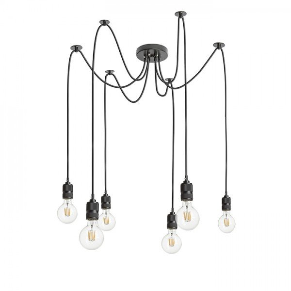 CINDY VI závěsná černá 230V E27 6x42W - RED - DESIGN RENDL