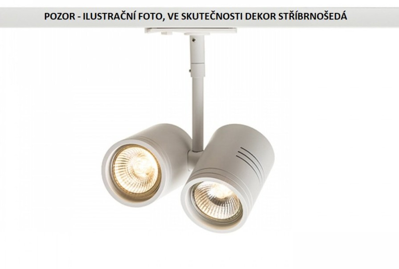 BEEBA II pro jednookr. lištu stříbrnošedá 230V GU10 2x35W - RED - DESIGN RENDL