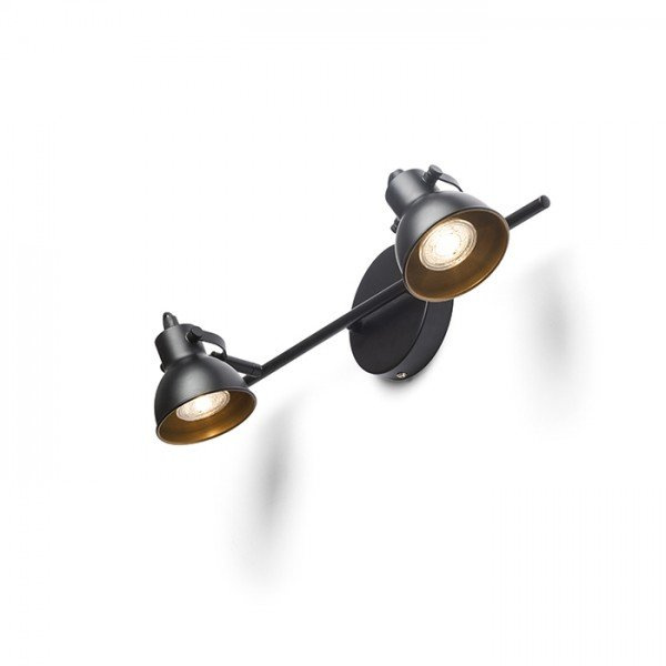 ROSITA II nástěnná černá/zlatá 230V LED GU10 2x9W - RED - DESIGN RENDL