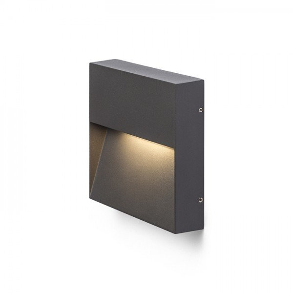 AQILA SQ nástěnná antracitová 230V LED 6W IP54 3000K - RED - DESIGN RENDL