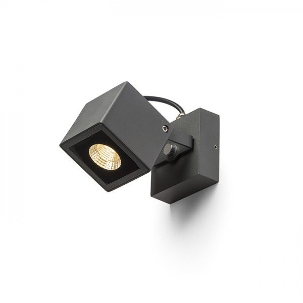 BORA nástěnná antracitová 230V LED 6W 44° IP54 3000K - RED - DESIGN RENDL