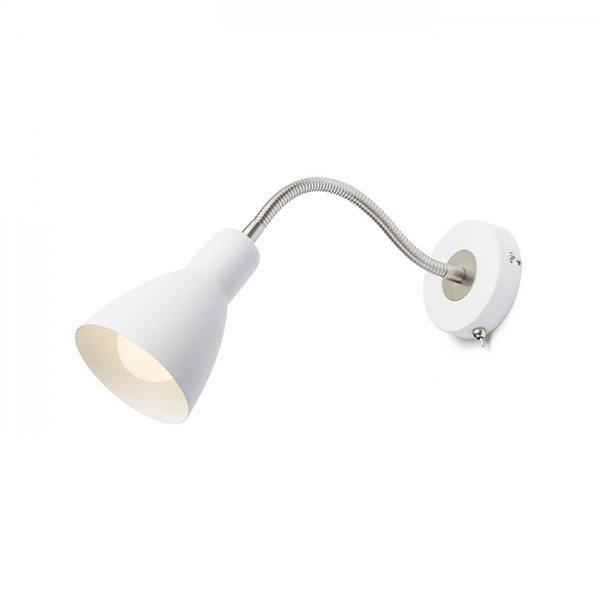 KAYA nástěnná bílá matný nikl 230V E27 28W - RED - DESIGN RENDL