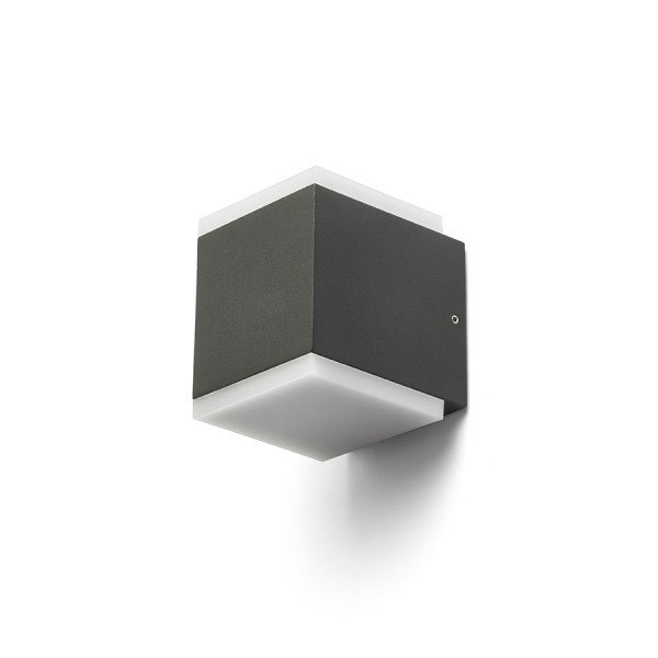 TIRAS II nástěnná antracitová mléčný akryl 230V LED 2x6W IP54 3000K - RED - DESIGN RENDL