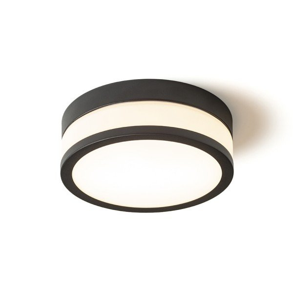 CIRA LED 23 stropní opálové sklo/černá 230V LED 12W IP44 3000K - RED - DESIGN RENDL
