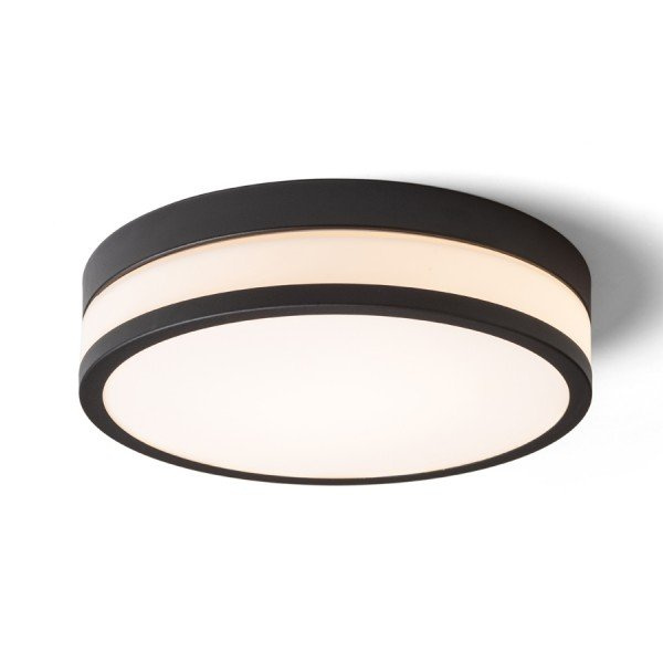 CIRA LED 35 stropní opálové sklo/černá 230V LED 24W IP44 3000K - RED - DESIGN RENDL