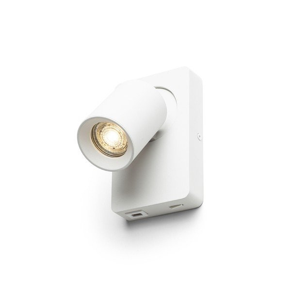 VOLTERA USB svítidlo nástěnné bílá/černá 230V GU10 50W - RED - DESIGN RENDL