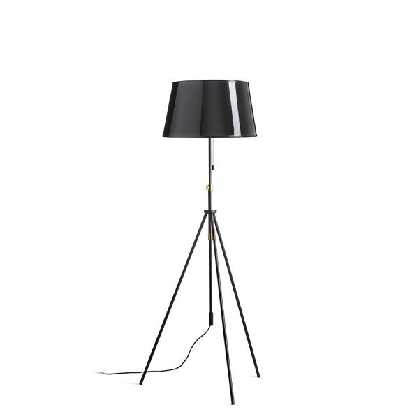 LUTON/RIDICK stojanová lesklá černá zlatá fólie/černá/kov 230V E27 11W - RED - DESIGN RENDL