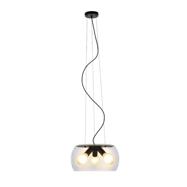 AMANDA závěsná matná černá čiré sklo 230V E27 3x15W - RED - DESIGN RENDL