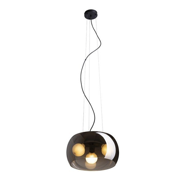 AMANDA závěsná matná černá kouřové sklo 230V E27 3x15W - RED - DESIGN RENDL