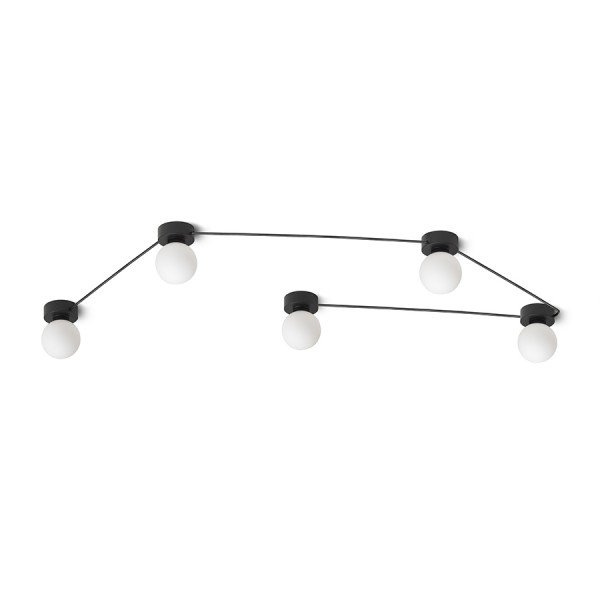 VELA V stropní černá opálové sklo 230V G9 5x6W - RED - DESIGN RENDL
