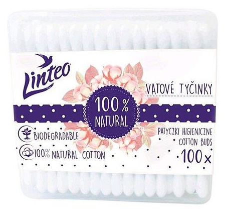 LINTEO Vatové papírové tyčinky BOX 100 ks