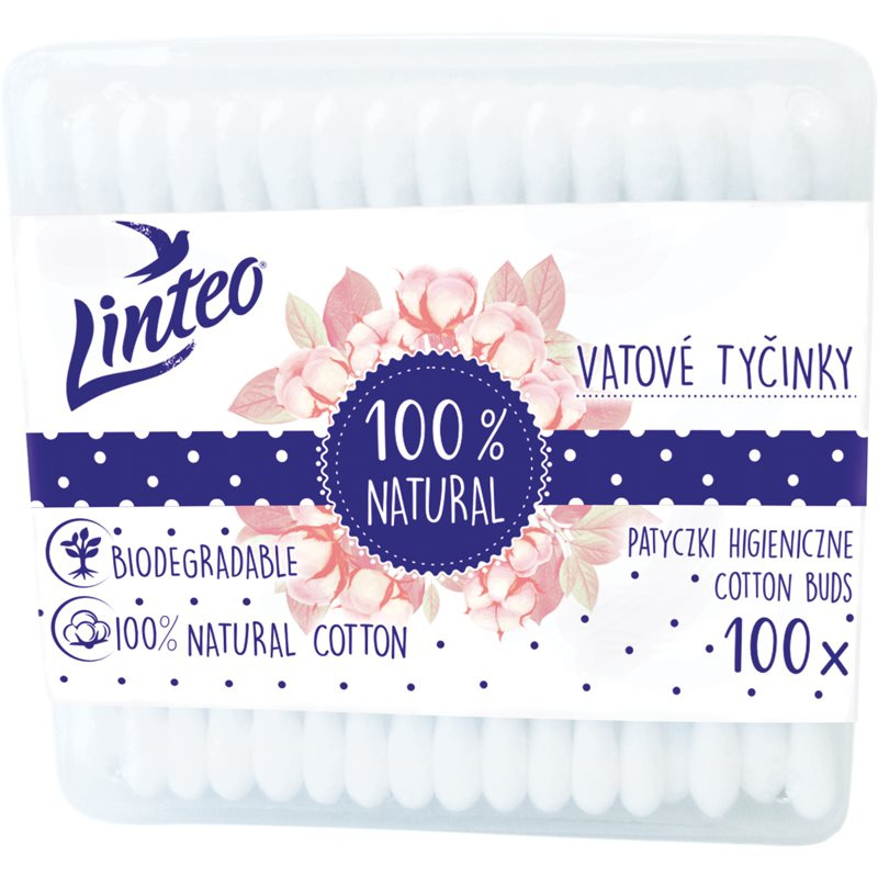 LINTEO Vatové papírové tyčinky BOX 100 ks