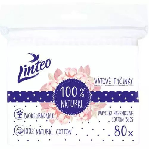 Vatové tyčinky Linteo - papírové, 80ks