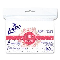 Linteo Natural Cotton Buds vatové tyčinky v sáčku 160 ks