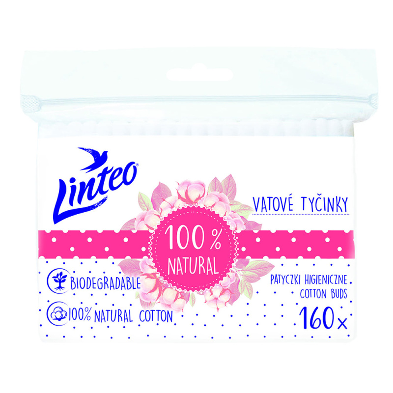 Linteo Papírové vatové tyčinky v sáčku