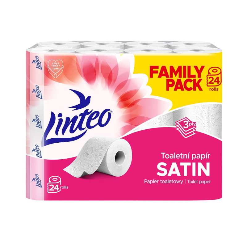 Linteo Toaletní papír bílý 3vrstvý, 24 ks