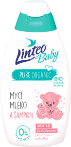 LINTEO Baby Mycí mléko a šampon s Bio měsíčkem lékařským 425 ml