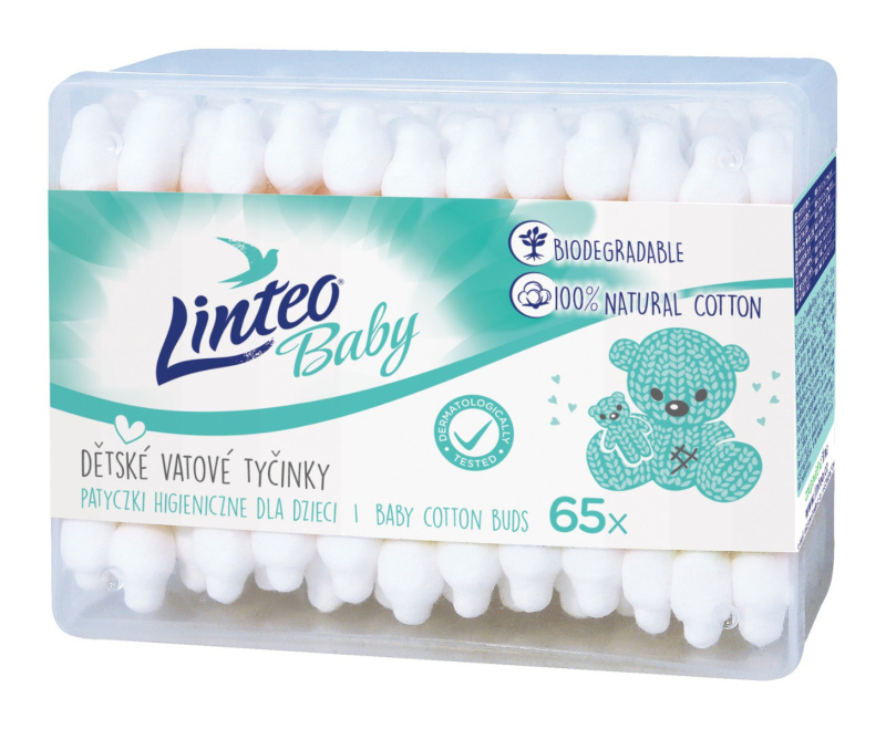 Linteo Baby vatové tyčinky pro děti 65 ks