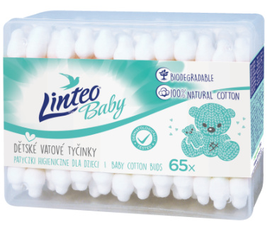 Linteo Baby vatové tyčinky pro děti 65 ks