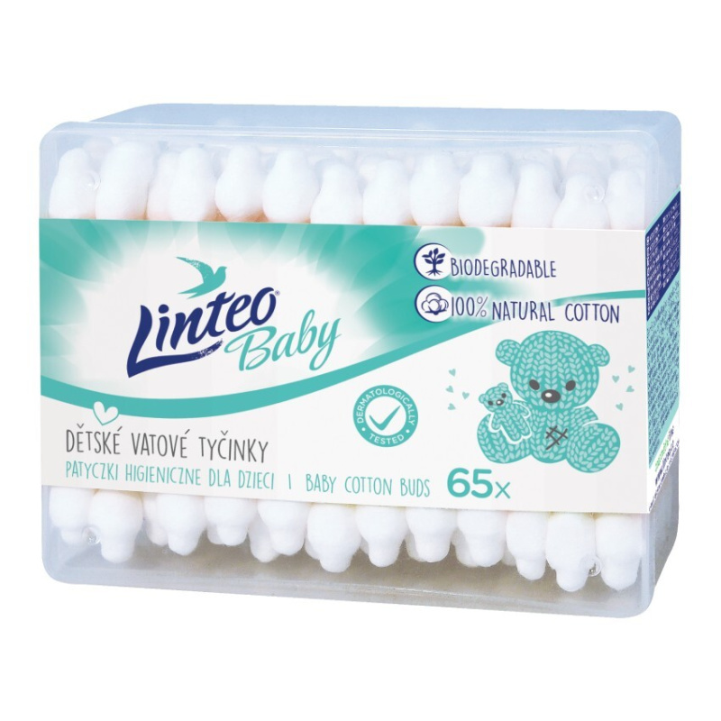 Linteo Baby vatové tyčinky pro děti 65 ks