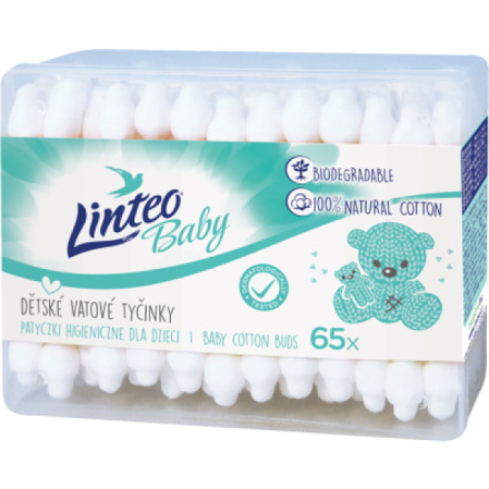 Linteo Baby vatové tyčinky pro děti 65 ks