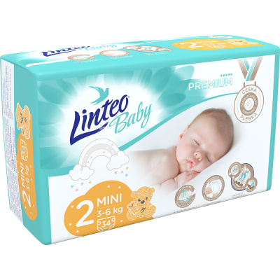 Linteo Baby PREMIUM 2 Mini 3-6 kg dětské plenky 34 ks