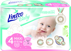Linteo Baby PREMIUM 4 Maxi 8-15 kg dětské plenky 50 ks