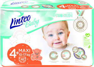 Linteo Baby PREMIUM 4+ Maxi 10-17 kg dětské plenky 46 ks
