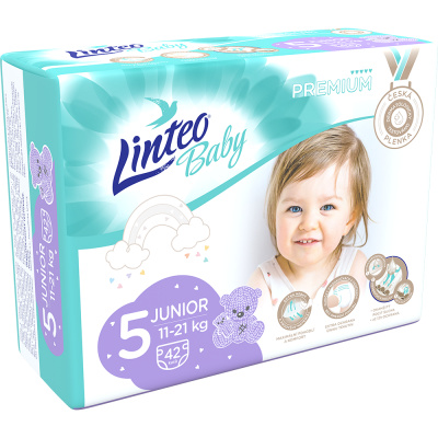 LINTEO Baby Premium Dětské plenky Junior 11-21kg 42 ks