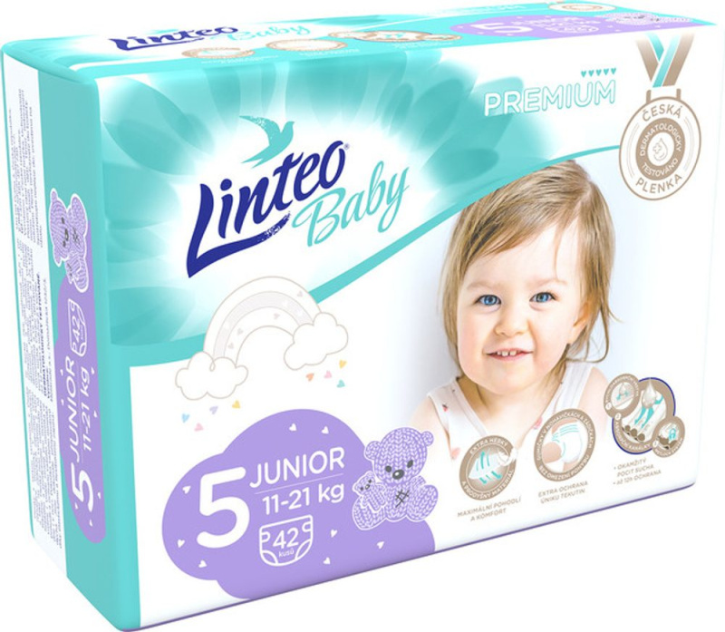 LINTEO Baby Premium Dětské plenky Junior 11-21kg 42 ks