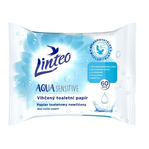 Linteo Aqua Sensitive vlhčený toaletní papír 60 ks