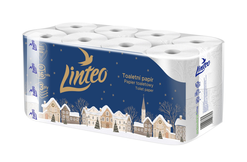 Linteo Toaletní papír vánoční edice 3vrstvý, 16 ks