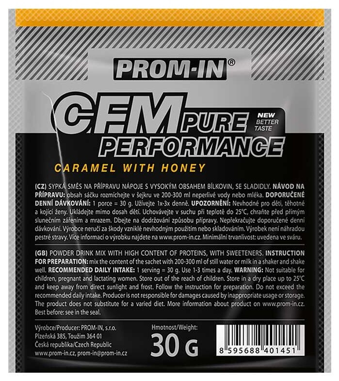 Prom-in CFM Pure Performance 30 g - karamel s medem