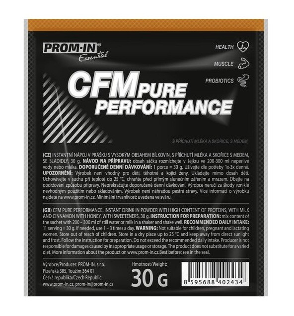 Prom-in CFM Pure Performance 30 g - mléko s medem a skořicí