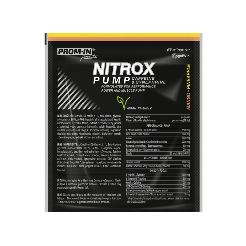 Prom-in Nitrox Pump Caffeine and Synephrine 22,5 g - mango/ananas
