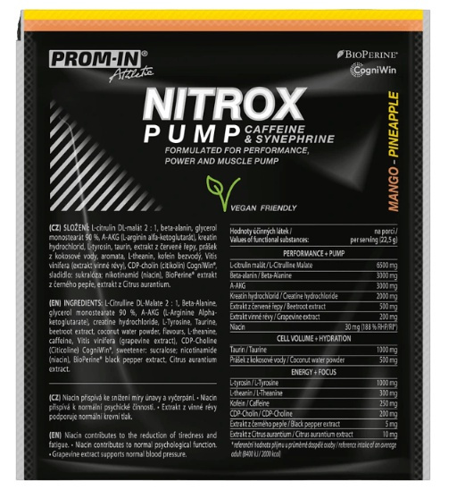 Prom-in Nitrox Pump Caffeine and Synephrine 22,5 g - mango/ananas