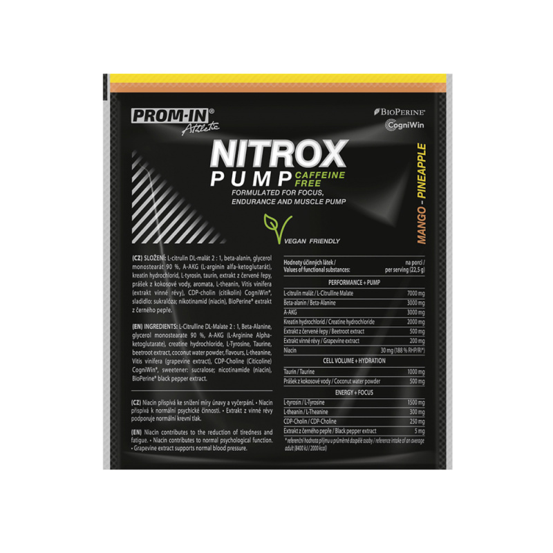 Prom-in Nitrox Pump Caffeine Free 22,5 g - mango/ananas