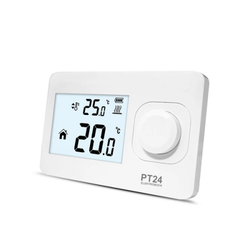 Termostat drátový digitální Elektrobock PT24 bílý